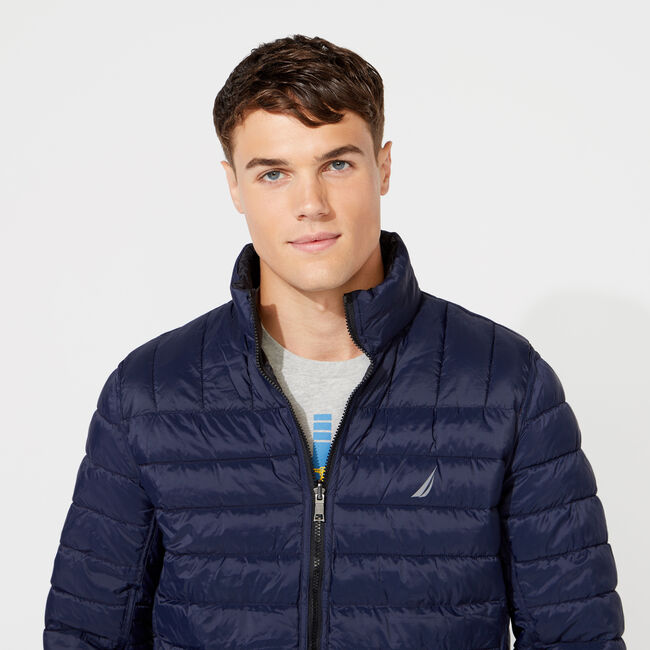 NAUTICA REVERSIBLE LIGHT WEIGHT PUFFER JACKET - orangejeansco