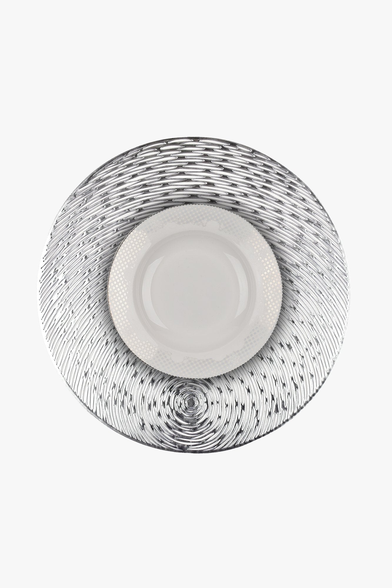Yalle Silver Round Place Mat (Pack of 2)