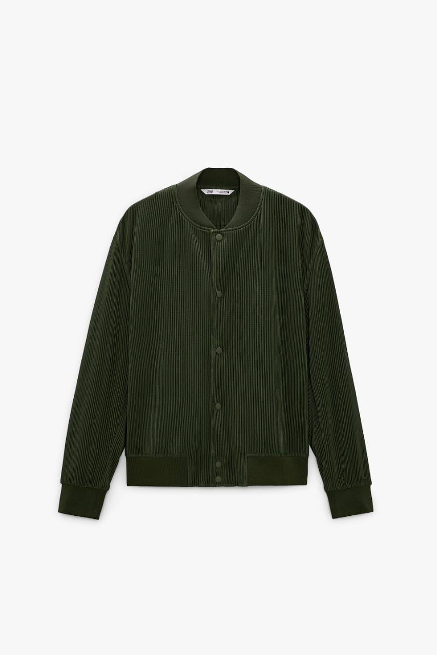 PLEATED BOMBER JACKET