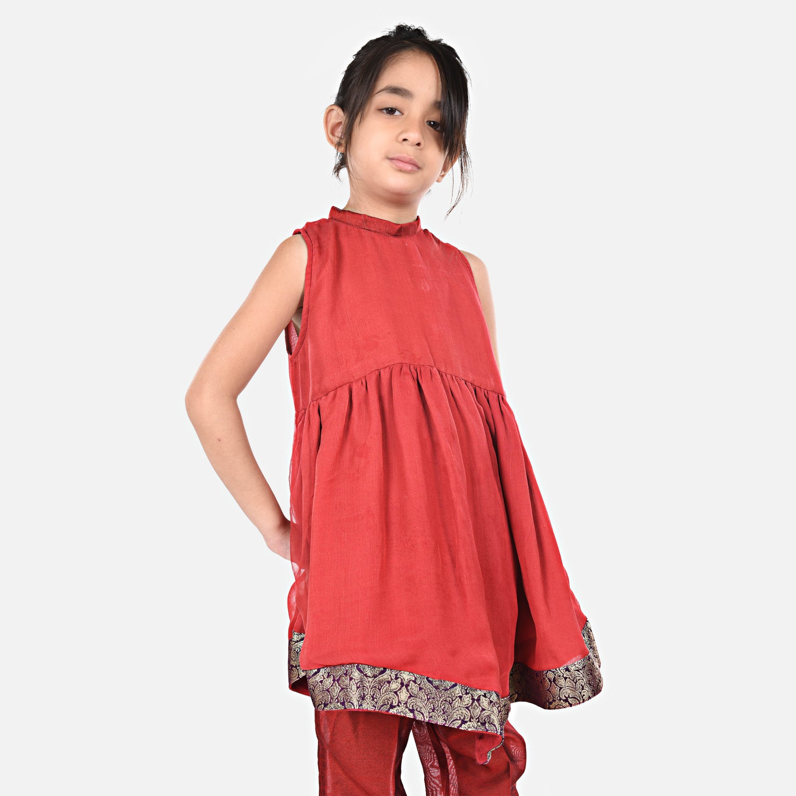 CARMINE BLUSH EMBELLISHED DRESS