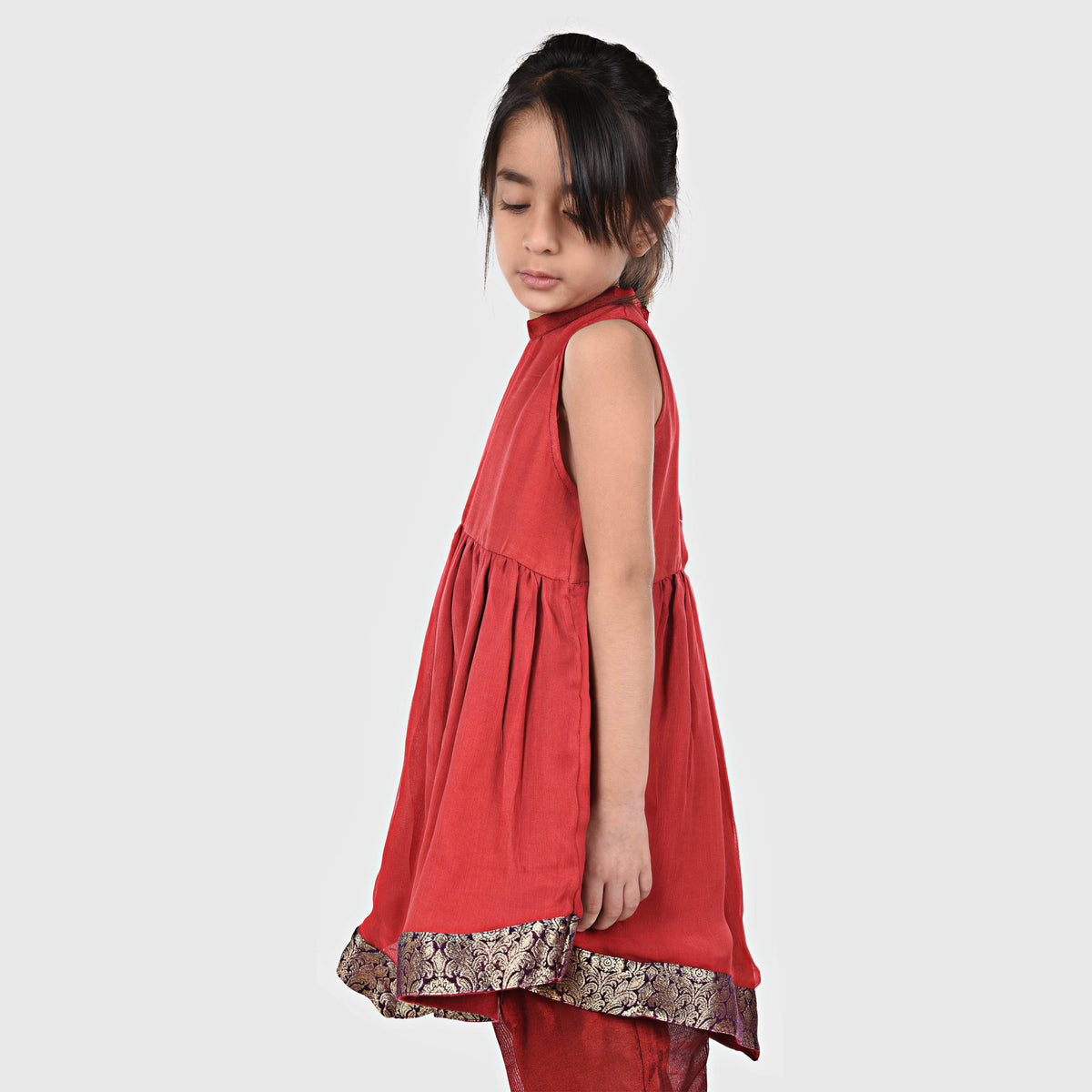 CARMINE BLUSH EMBELLISHED DRESS