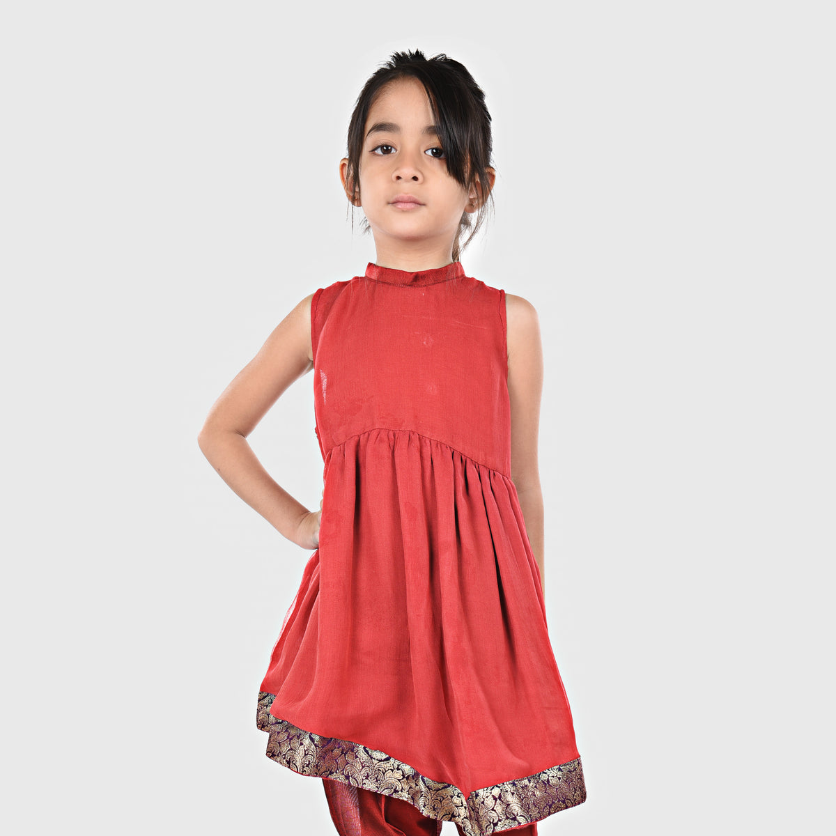 CARMINE BLUSH EMBELLISHED DRESS